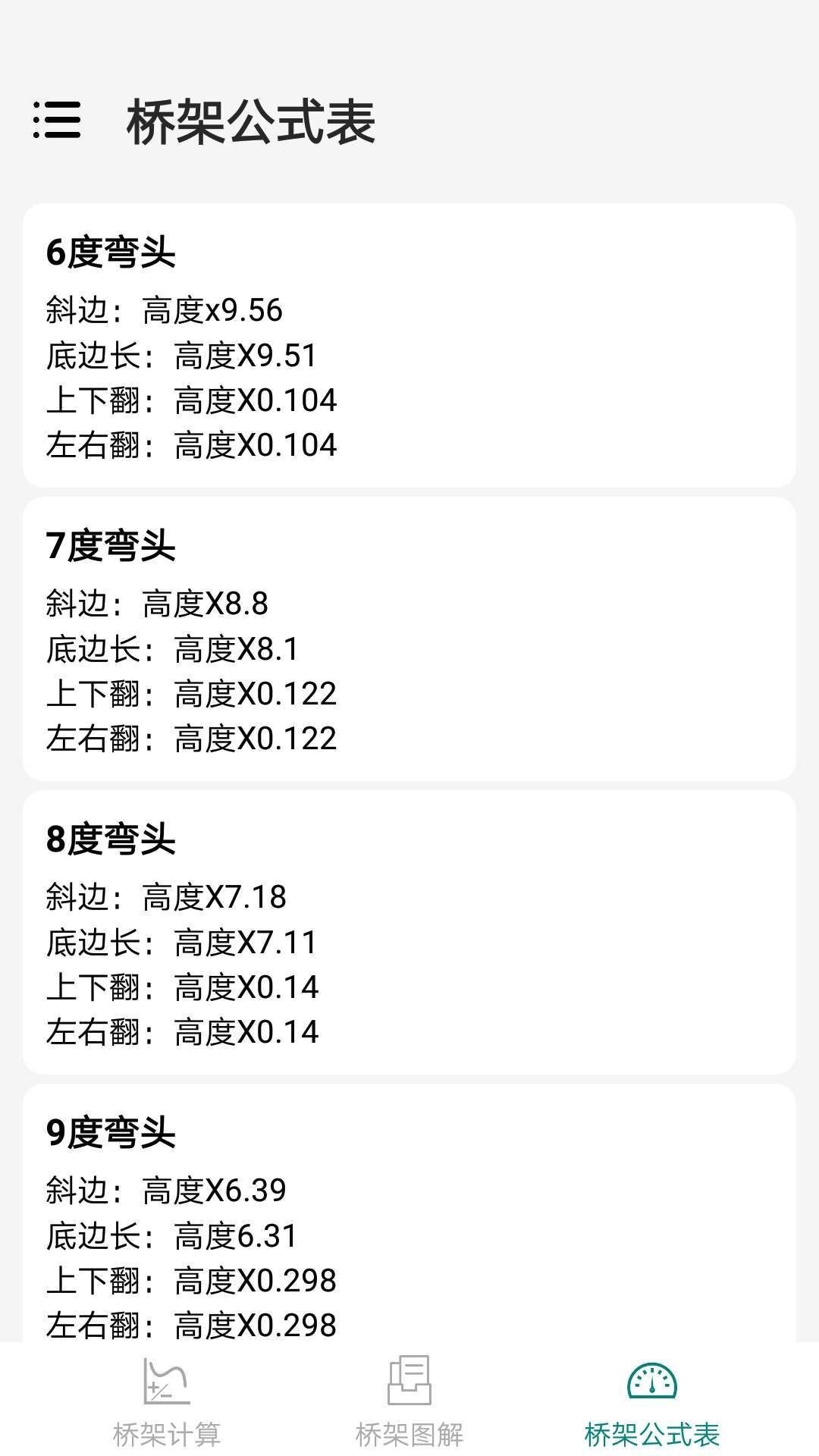 桥架弯头计算器截图2