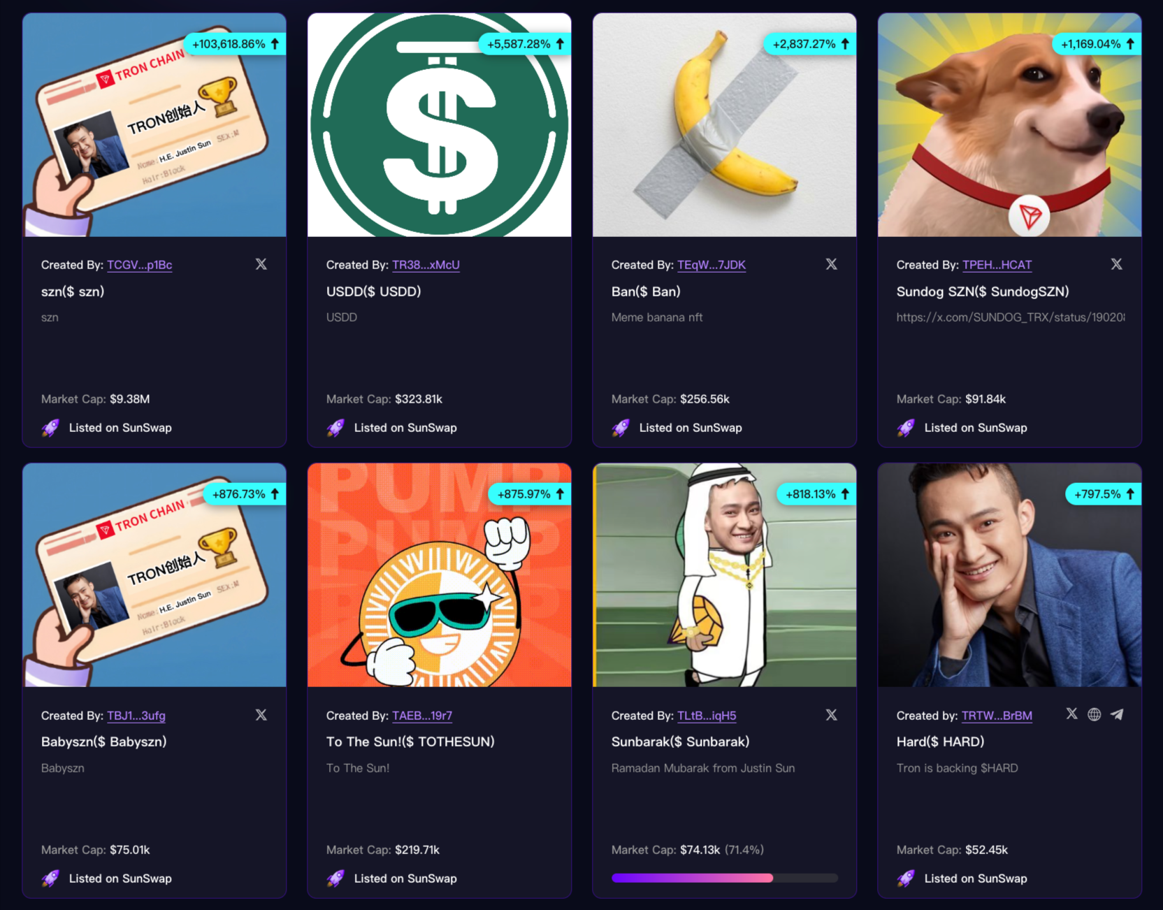 孙宇晨力推波场Meme交易：承诺交易即补贴，TRX生态代币强势上涨